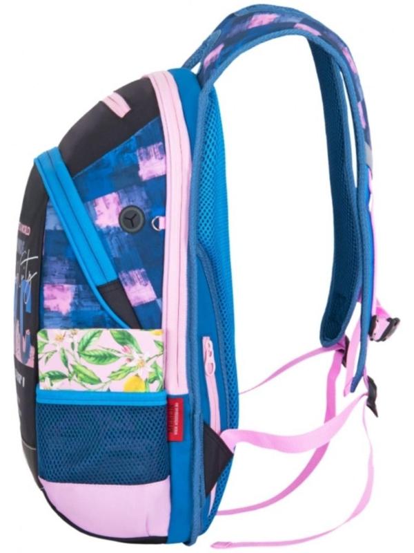 Рюкзак молодежный 43 х 29 х 15 см, эргономичная спинка, Merlin GL2020, NYC, чёрный/синий/розовый 21-GL2020-2