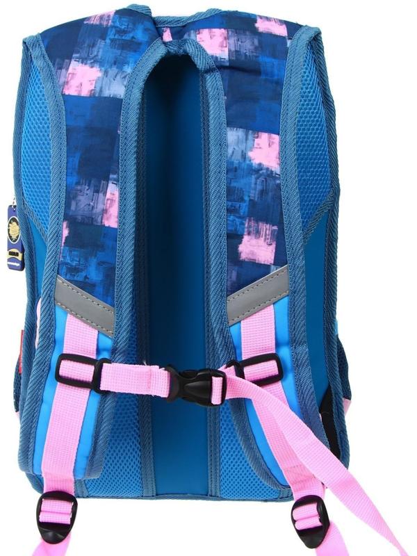 Рюкзак молодежный 43 х 29 х 15 см, эргономичная спинка, Merlin GL2020, NYC, чёрный/синий/розовый 21-GL2020-2