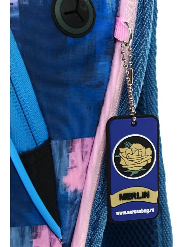 Рюкзак молодежный 43 х 29 х 15 см, эргономичная спинка, Merlin GL2020, NYC, чёрный/синий/розовый 21-GL2020-2