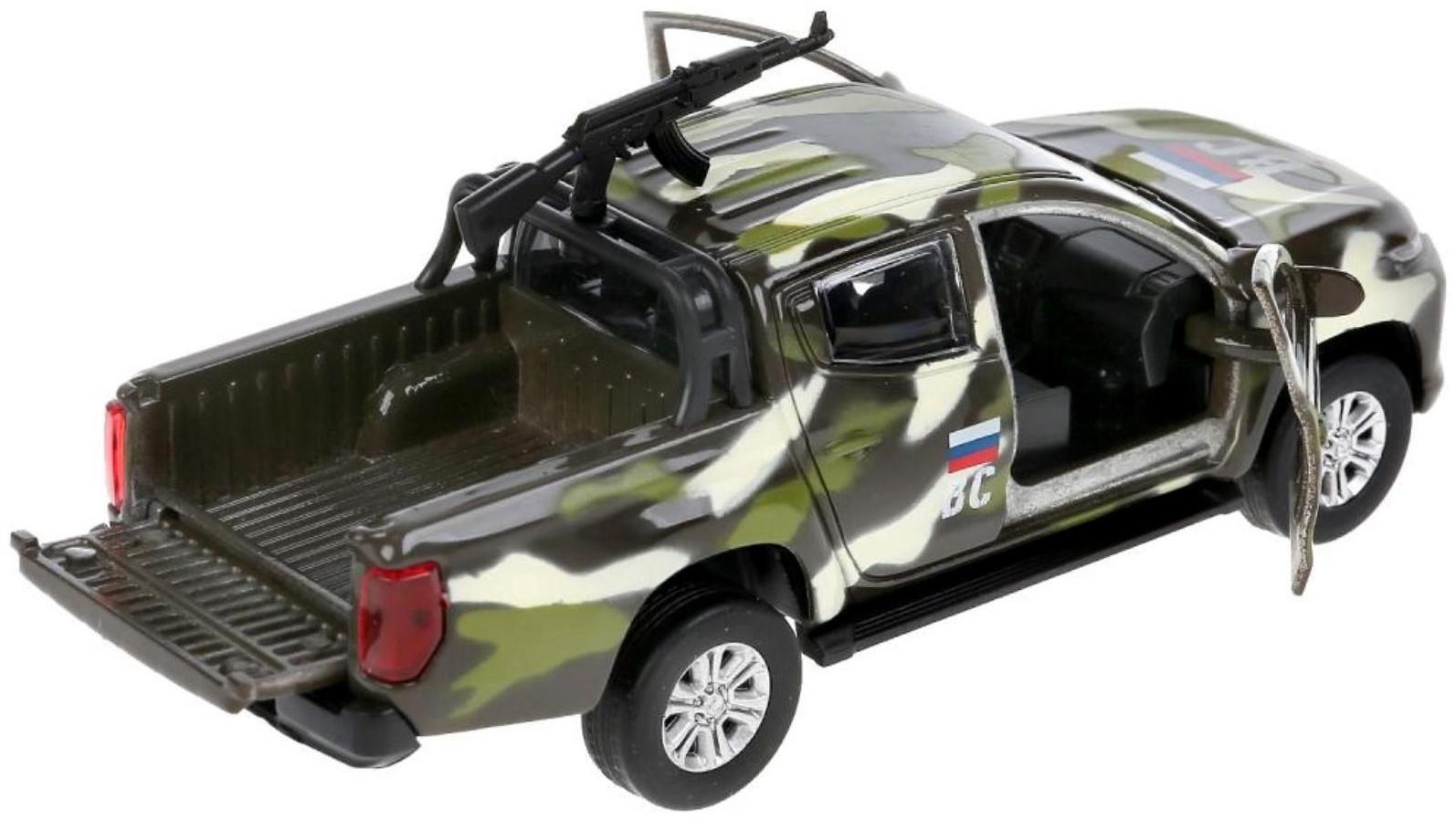 Машина металлическая Mitsubishi L200 Pickup, 13 см, расцветка камуфляж, открываются двери и багажник