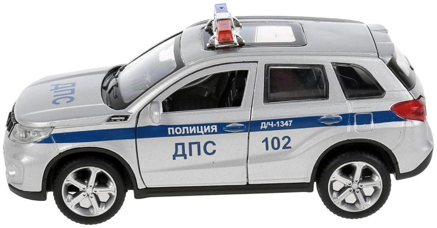 Машина металлическая «Suzuki Vitara полиция», 12 см, открываются двери и багажник, цвет серебристый