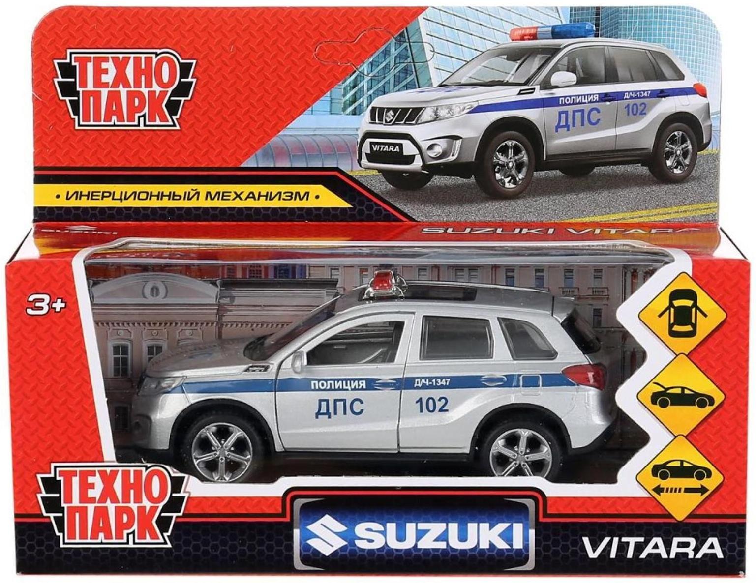 Машина металлическая «Suzuki Vitara полиция», 12 см, открываются двери и багажник, цвет серебристый