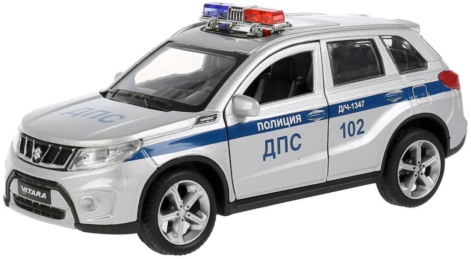 Машина металлическая «Suzuki Vitara полиция», 12 см, открываются двери и багажник, цвет серебристый