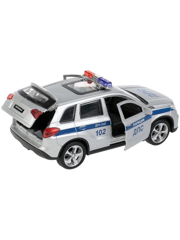 Машина металлическая «Suzuki Vitara полиция», 12 см, открываются двери и багажник, цвет серебристый