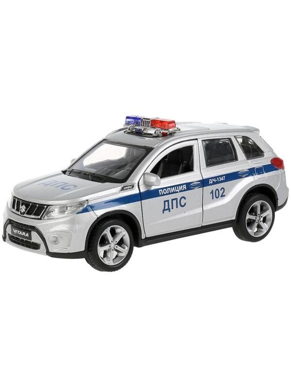 Машина металлическая «Suzuki Vitara полиция», 12 см, открываются двери и багажник, цвет серебристый