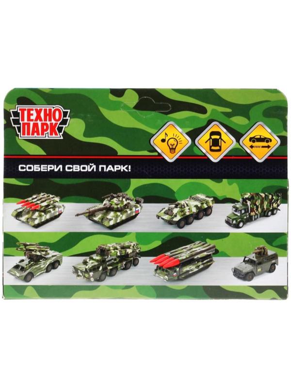 Машина металлическая Toyota Hilux, 12 см, световые и звуковые эффекты, двери, цвет синий камуфляж