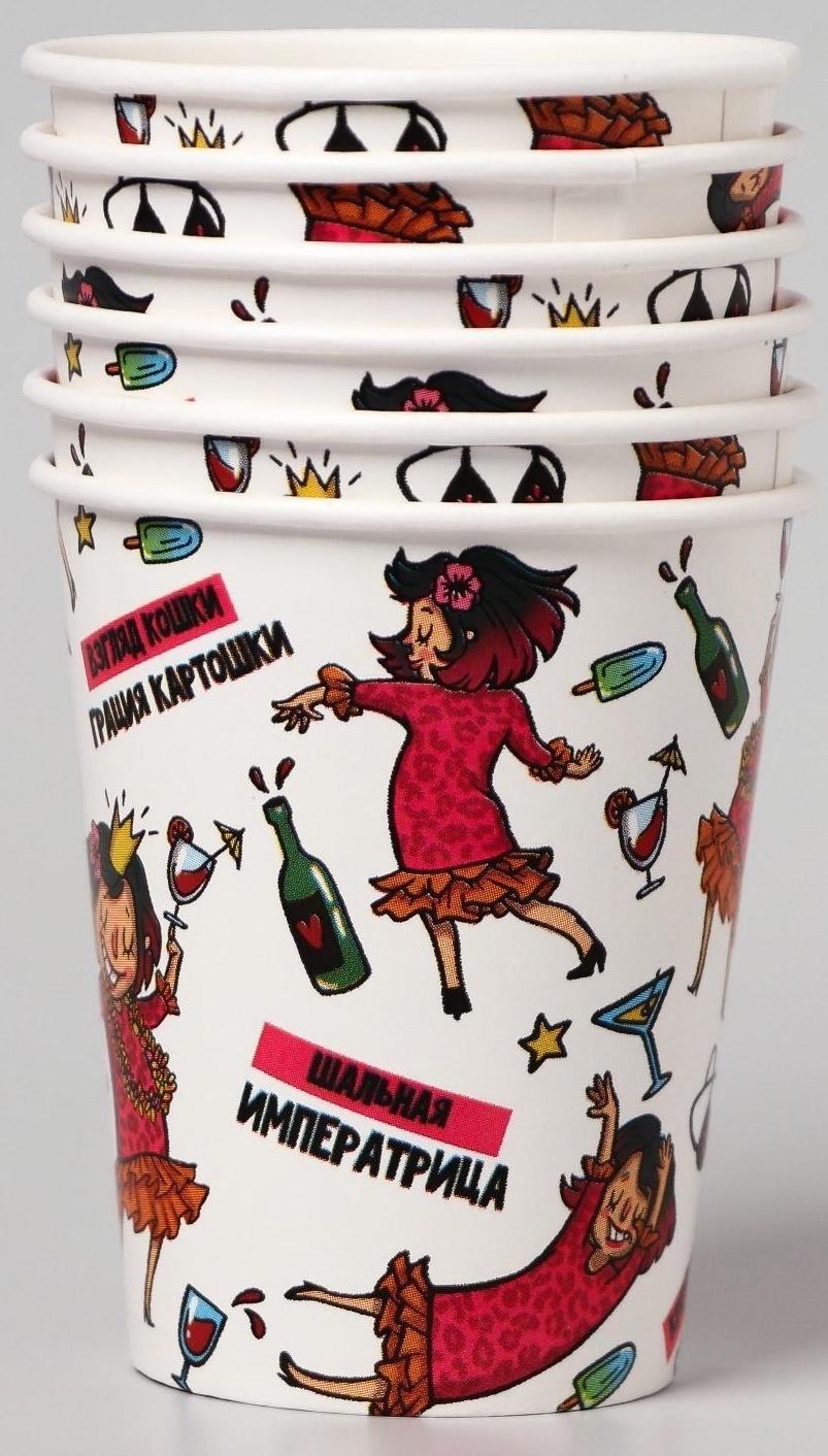 Набор бумажной посуды «Вечериночка», 6 тарелок, 6 стаканов, 1 гирлянда