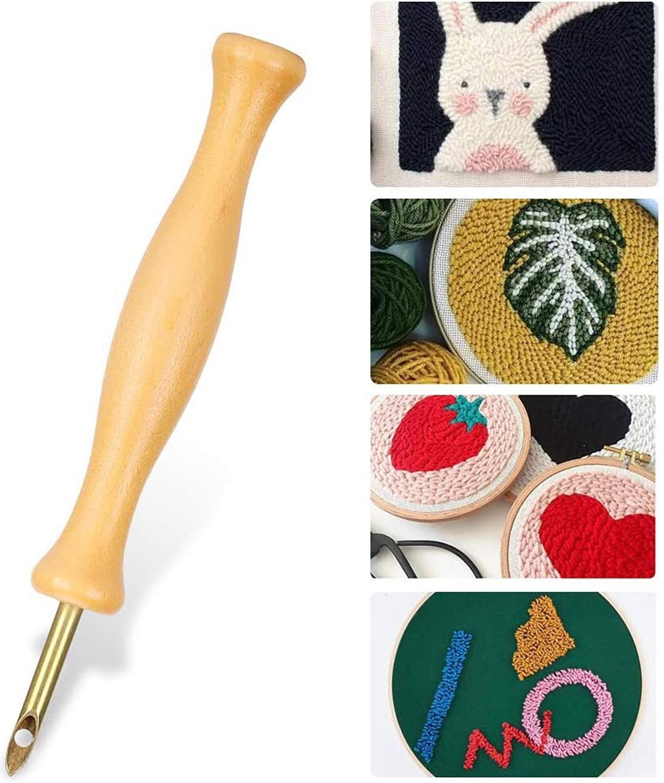 Игла для вышивания, для ковровой техники, d = 5 мм, с нитевдевателем, цвет золотой