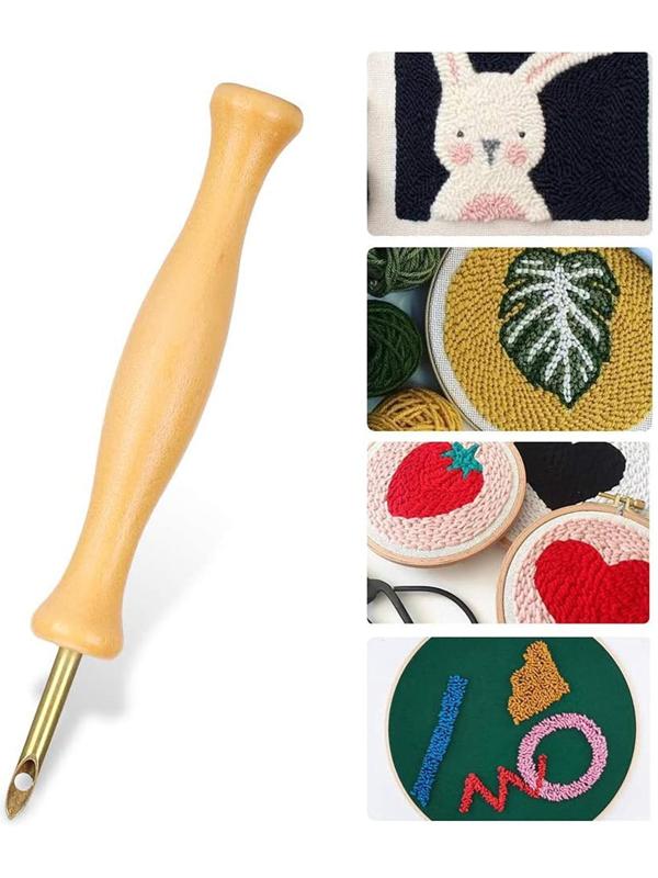 Игла для вышивания, для ковровой техники, d = 5 мм, с нитевдевателем, цвет золотой