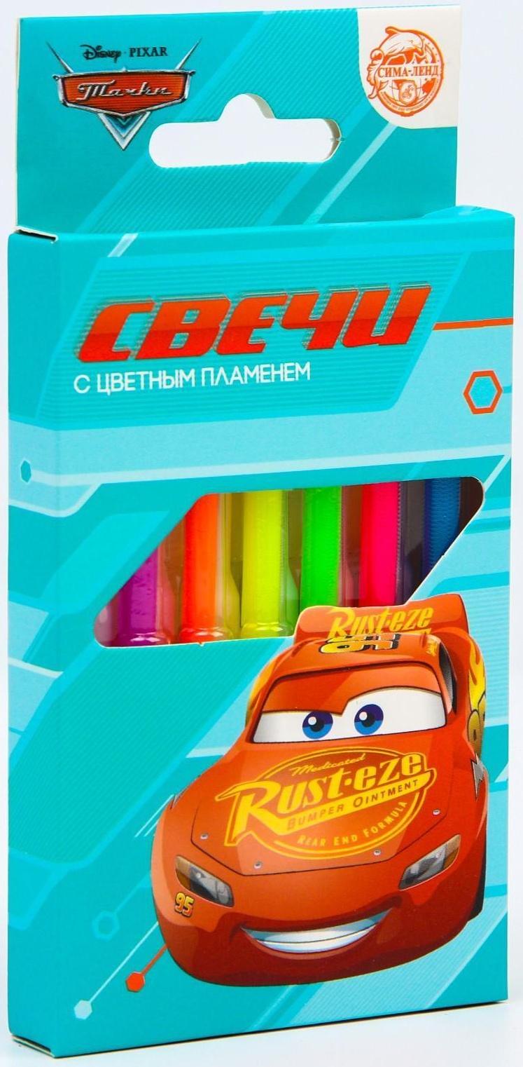 Набор свечей с цветным пламенем для торта, Тачки, 6 шт.