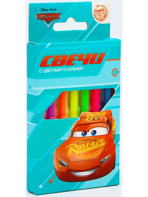Набор свечей с цветным пламенем для торта, Тачки, 6 шт.