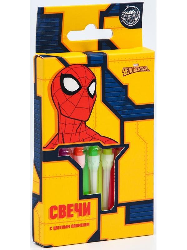 Набор свечей с цветным пламенем для торта, Человек-Паук, 12 шт.