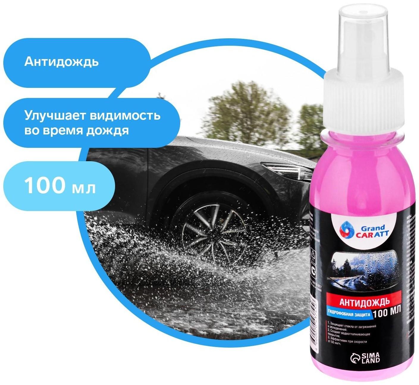 Антидождь Grand Caratt гидрофобное покрытие, спрей 100 мл