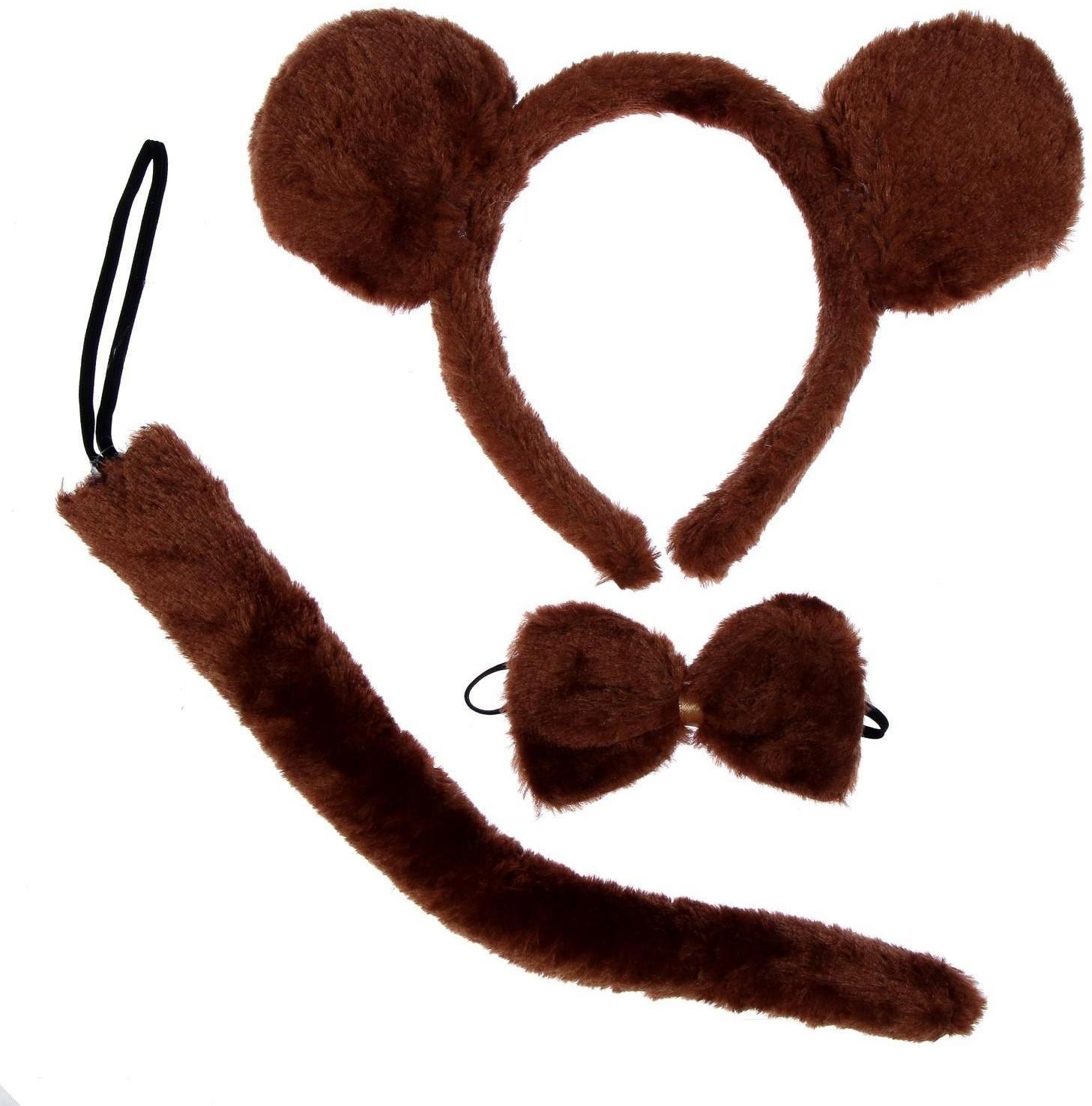 Карнавальный набор «Обезьяна», ободок, хвост, бабочка