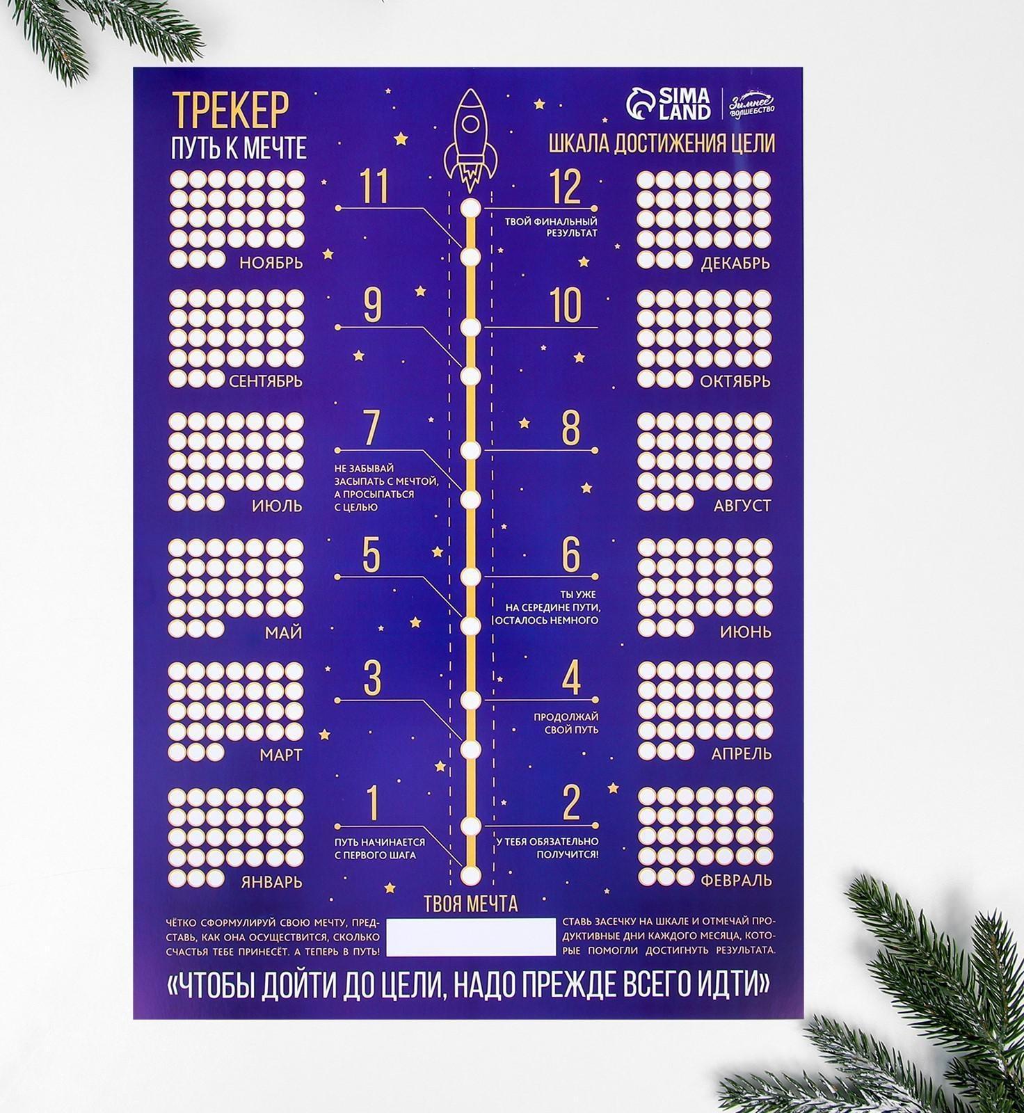 Календарь-трекер «Путь к мечте», формат А3
