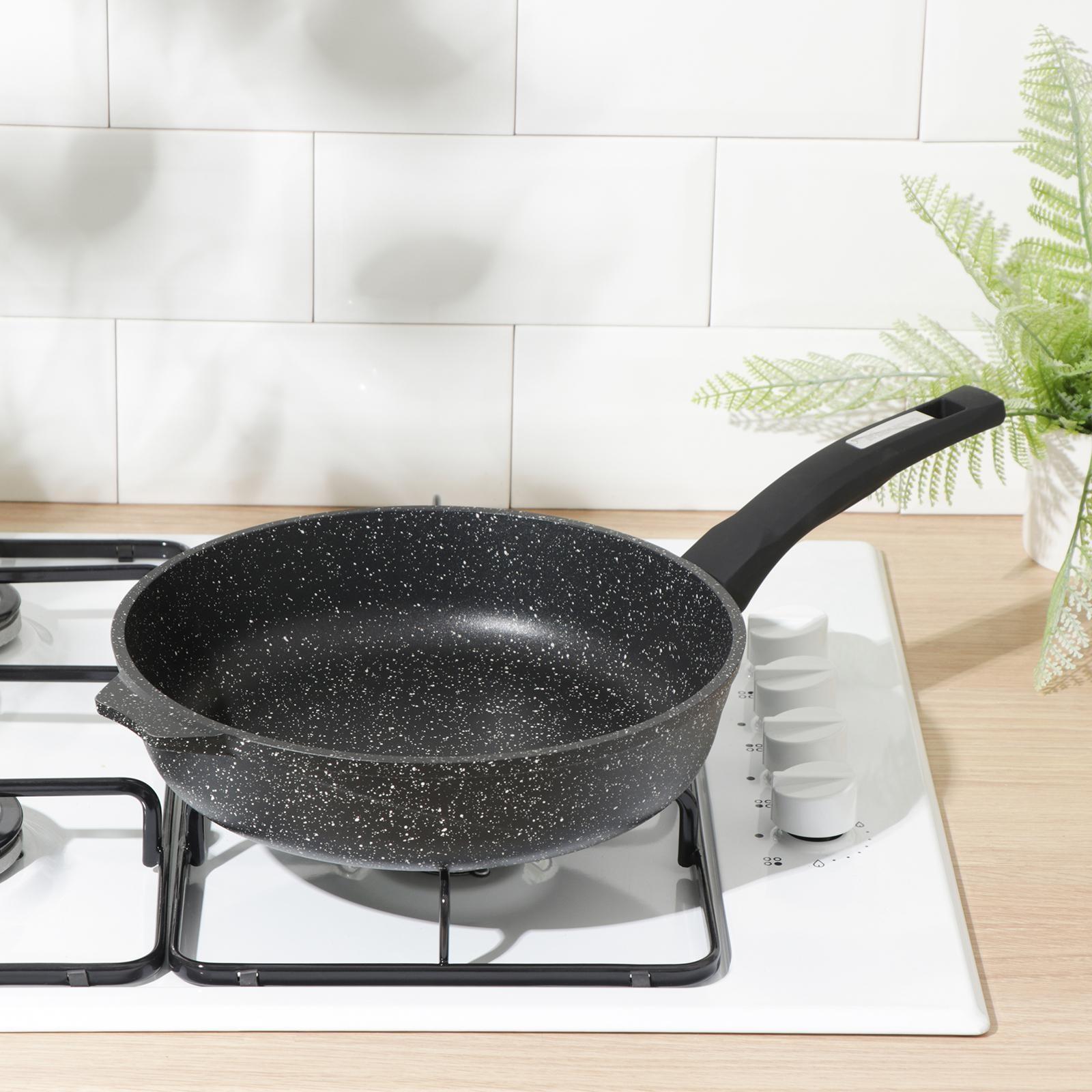 Сковорода Гранит black. Induction Pro, d=26 см, пластиковая ручка, антипригарное покрытие, цвет чёрный