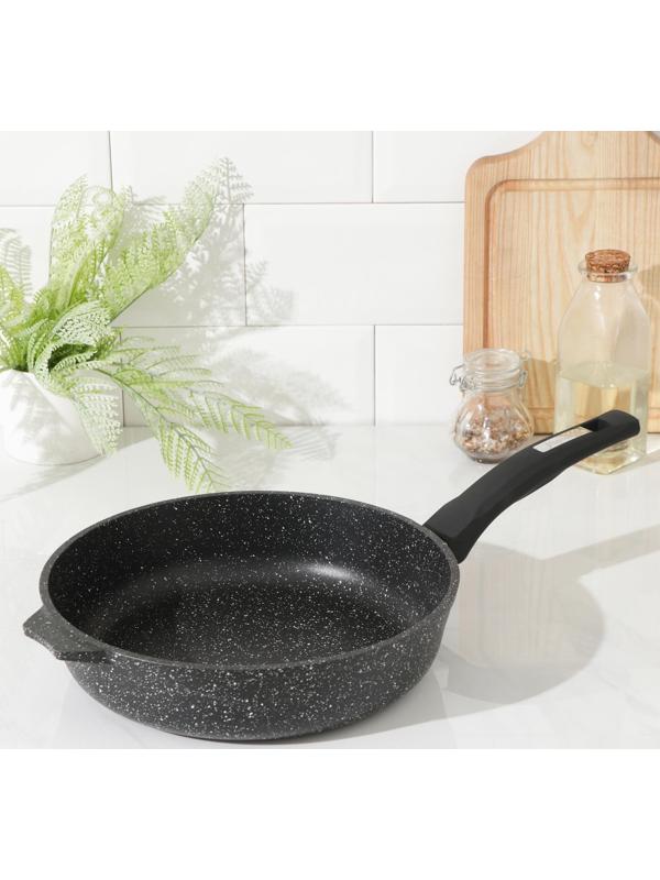 Сковорода Гранит black. Induction Pro, d=26 см, пластиковая ручка, антипригарное покрытие, цвет чёрный