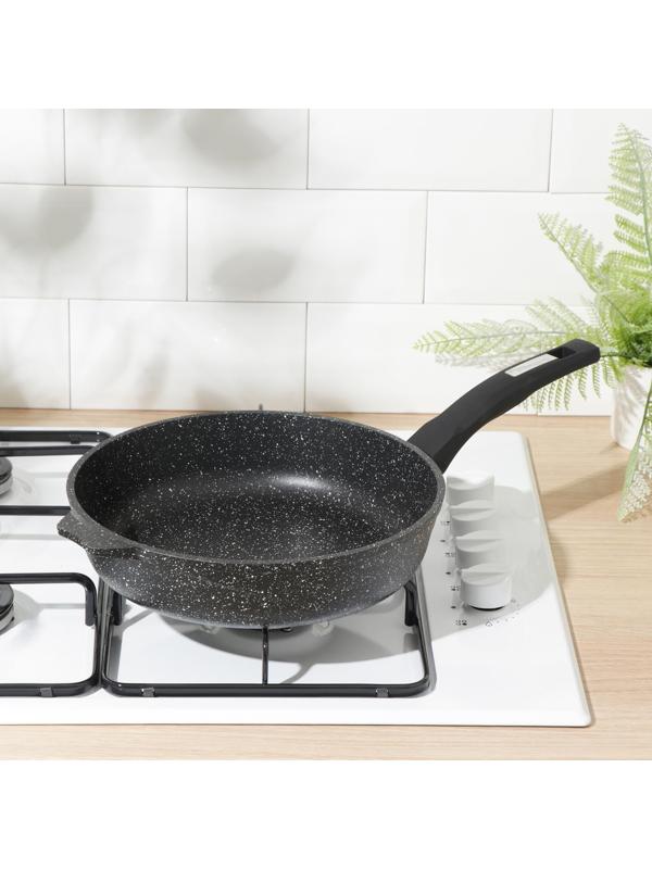 Сковорода Гранит black. Induction Pro, d=26 см, пластиковая ручка, антипригарное покрытие, цвет чёрный