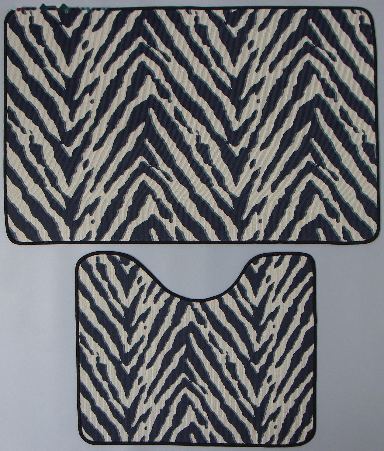 Набор ковриков для ванной и туалета Доляна «Зебра», 2 шт: 50×80 см, 50×40 см