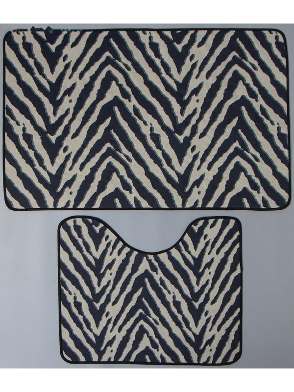Набор ковриков для ванной и туалета Доляна «Зебра», 2 шт: 50×80 см, 50×40 см