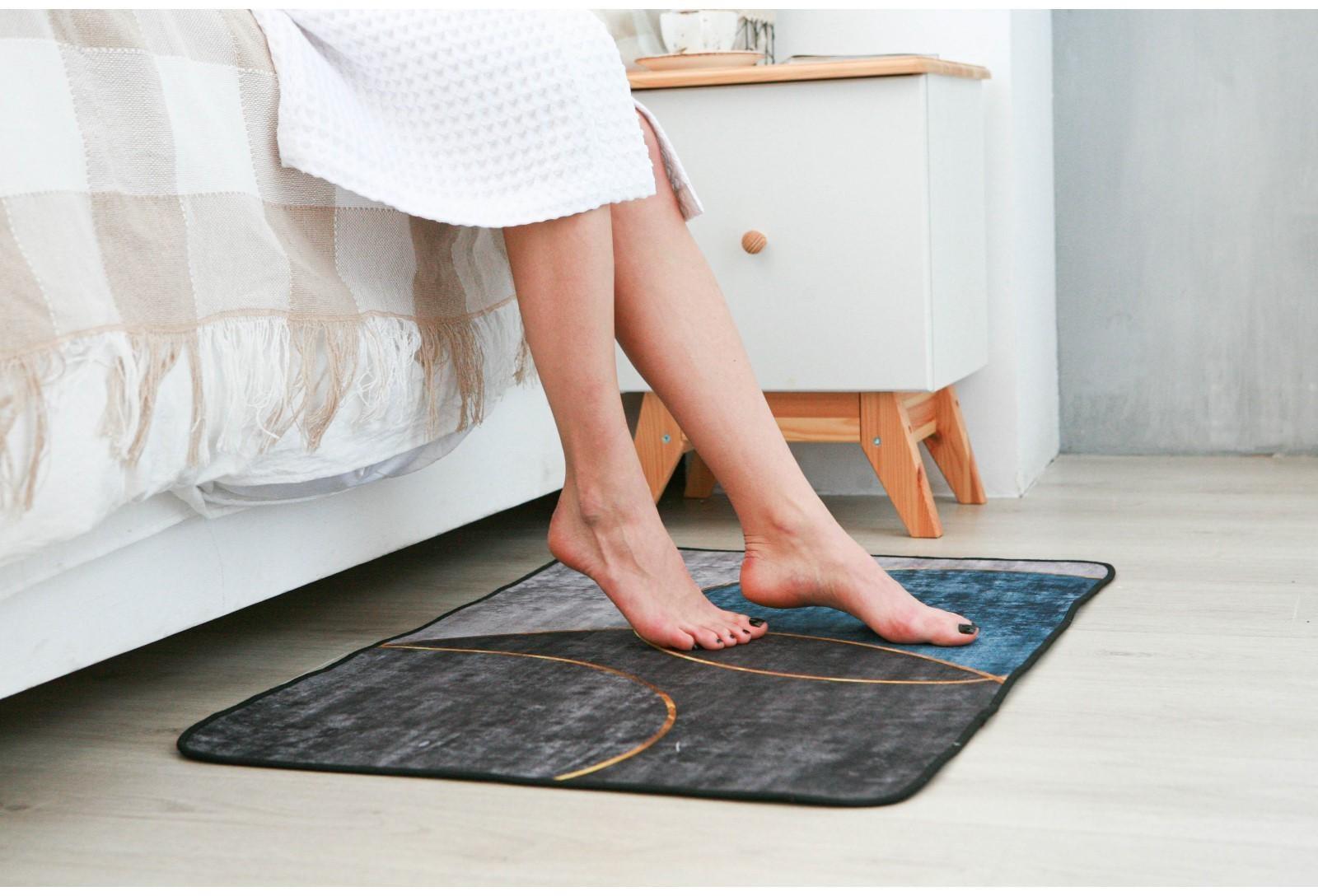 Коврик для ванной Доляна «Мэни», 50×80 см, цвет сине-серый