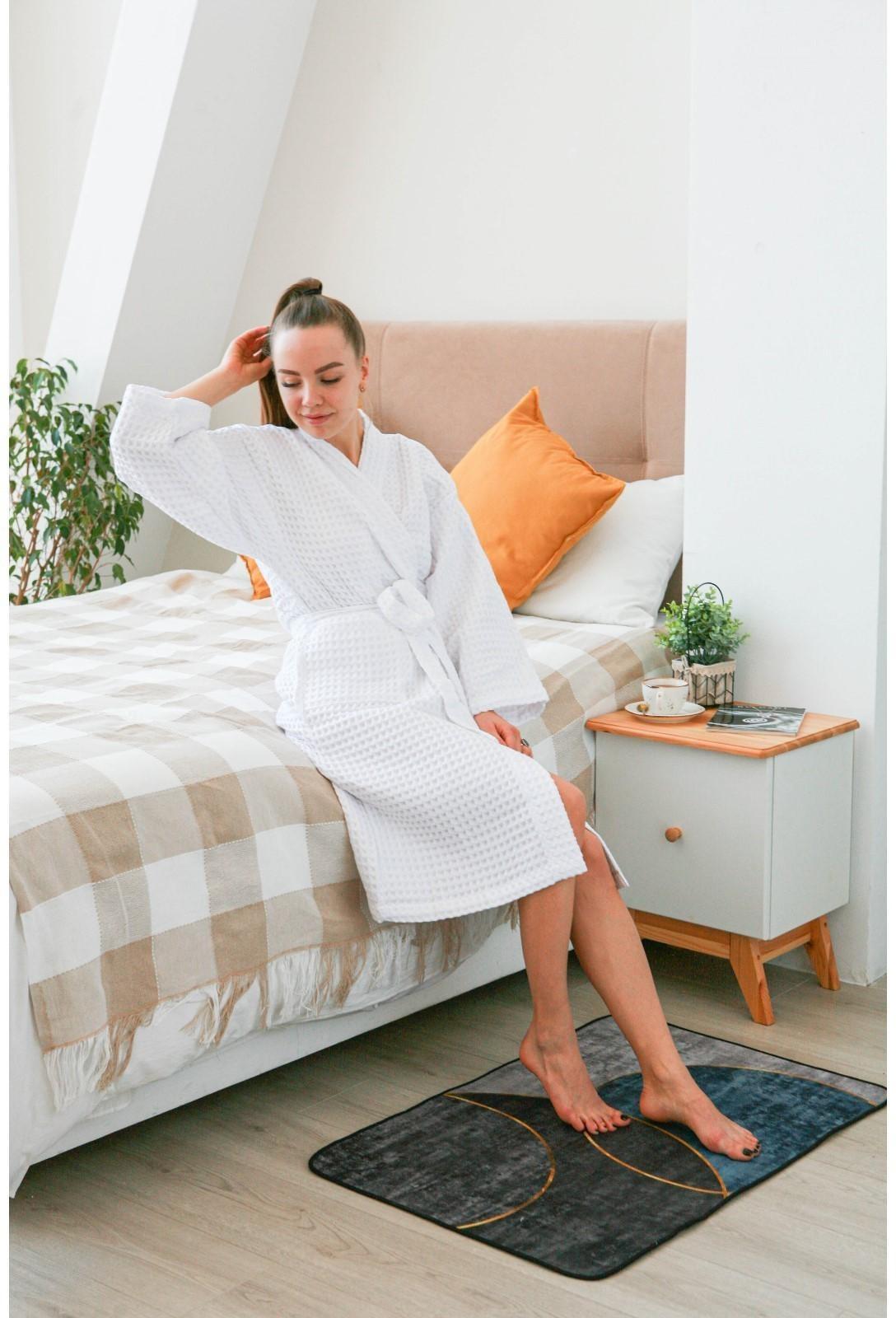 Коврик для ванной Доляна «Мэни», 50×80 см, цвет сине-серый