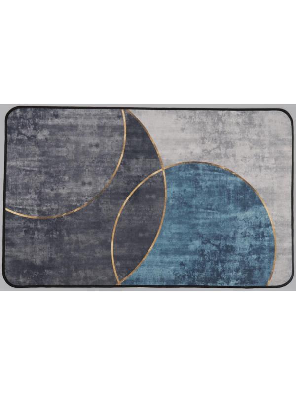 Коврик для ванной Доляна «Мэни», 50×80 см, цвет сине-серый