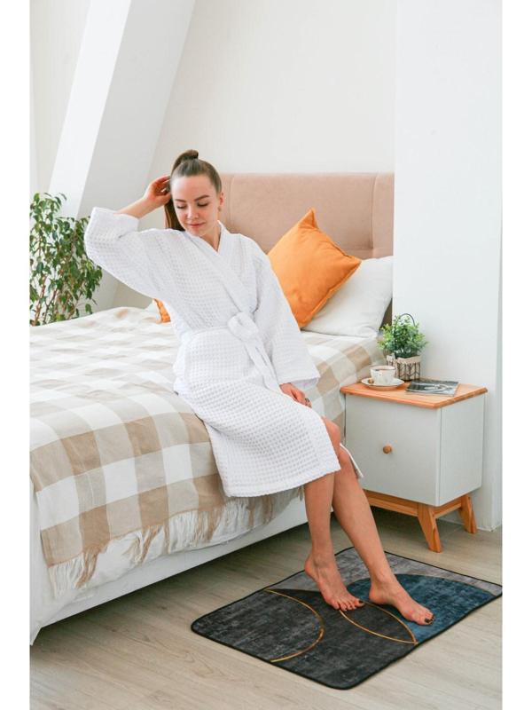 Коврик для ванной Доляна «Мэни», 50×80 см, цвет сине-серый