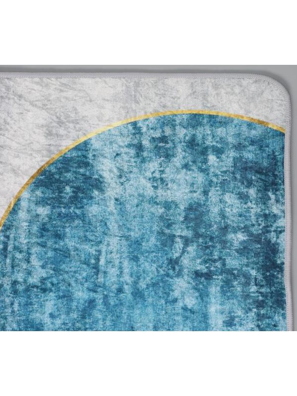 Коврик для ванной Доляна «Мэни», 60×90 см, цвет сине-серый