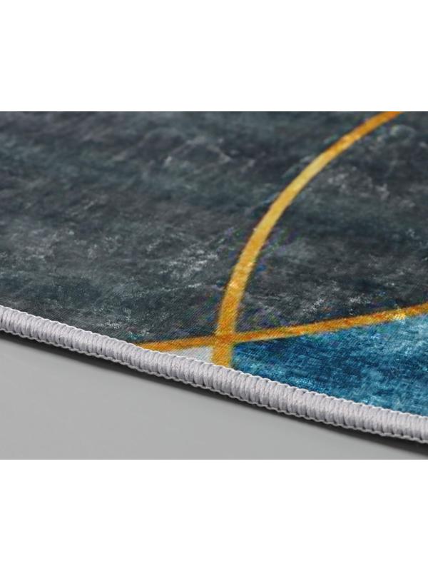 Коврик для ванной Доляна «Мэни», 60×90 см, цвет сине-серый