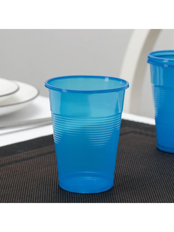 Стакан одноразовый «Мопс», 200 мл, цвет синий