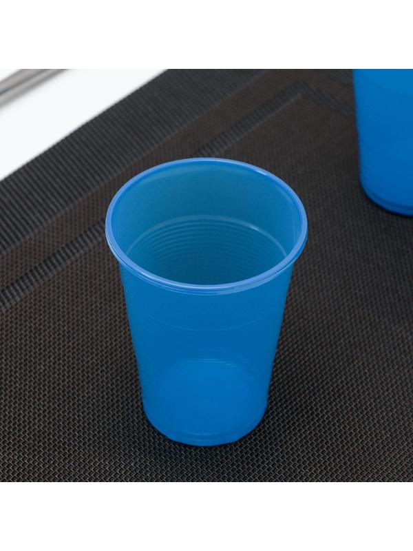 Стакан одноразовый «Мопс», 200 мл, цвет синий