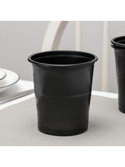 Стакан одноразовый «Бочонок», 500 мл, цвет чёрный