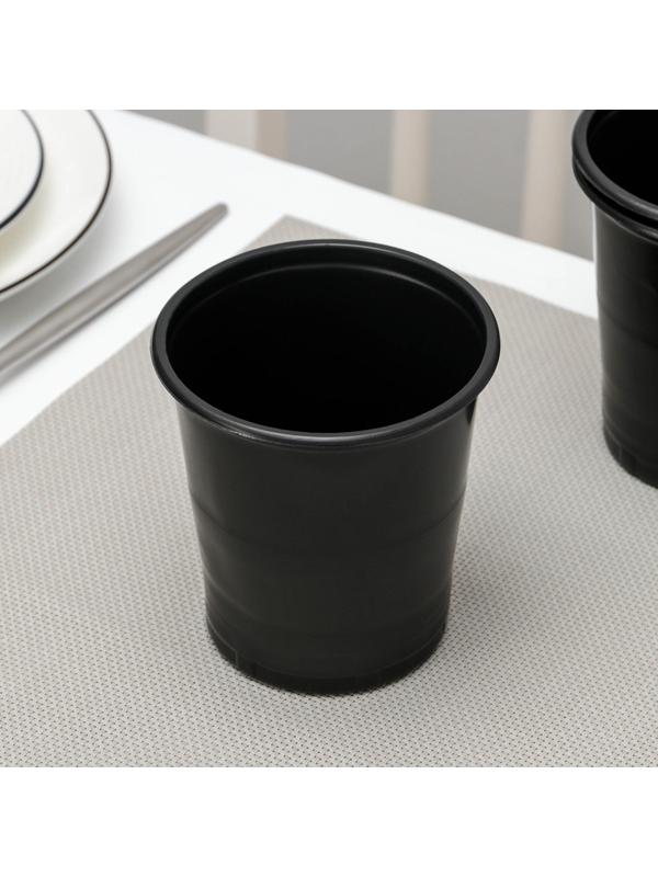Стакан одноразовый «Бочонок», 500 мл, цвет чёрный