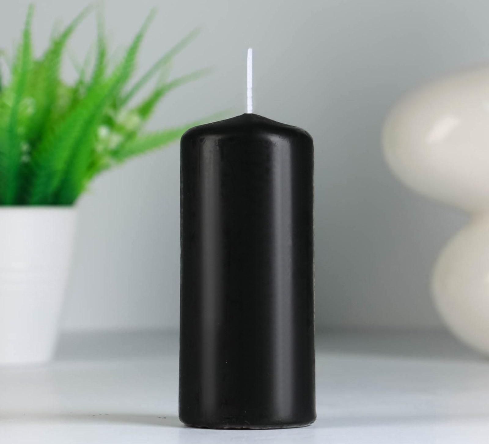 Набор свечей - цилиндров, набор 3 шт, чёрная (4х5 см, 4х9 см, 5х11,5 см)