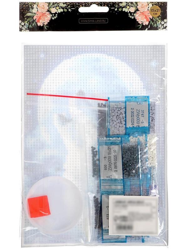 Алмазная вышивка с полным заполнением «Волк» 15х21 см, на холсте