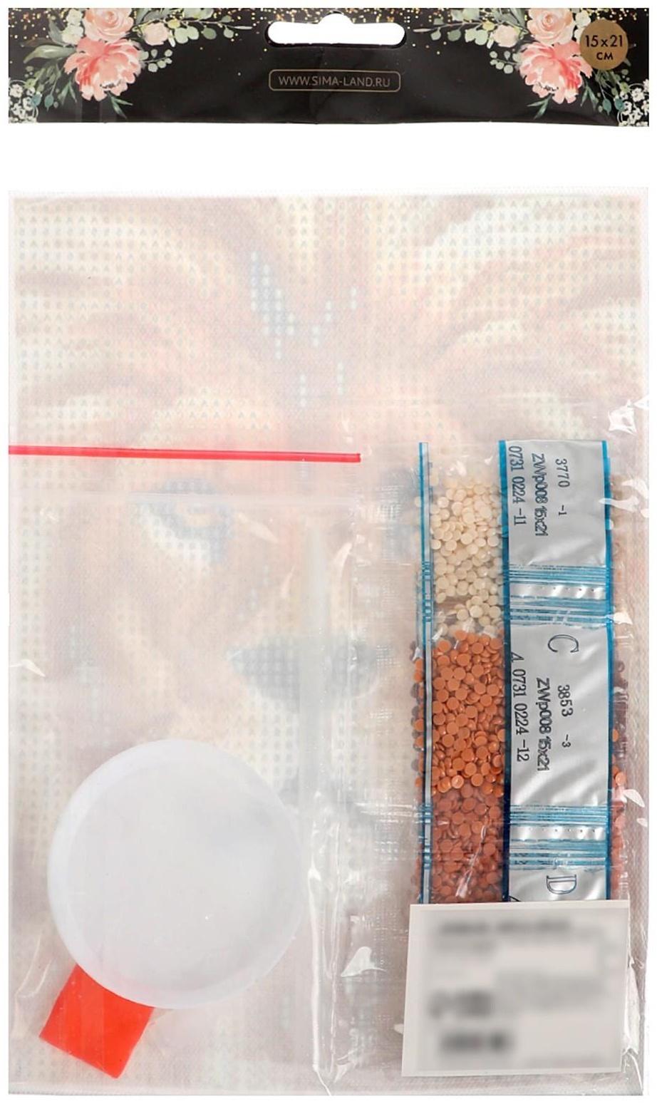 Алмазная вышивка с полным заполнением «Лев» 15х21 см, на холсте