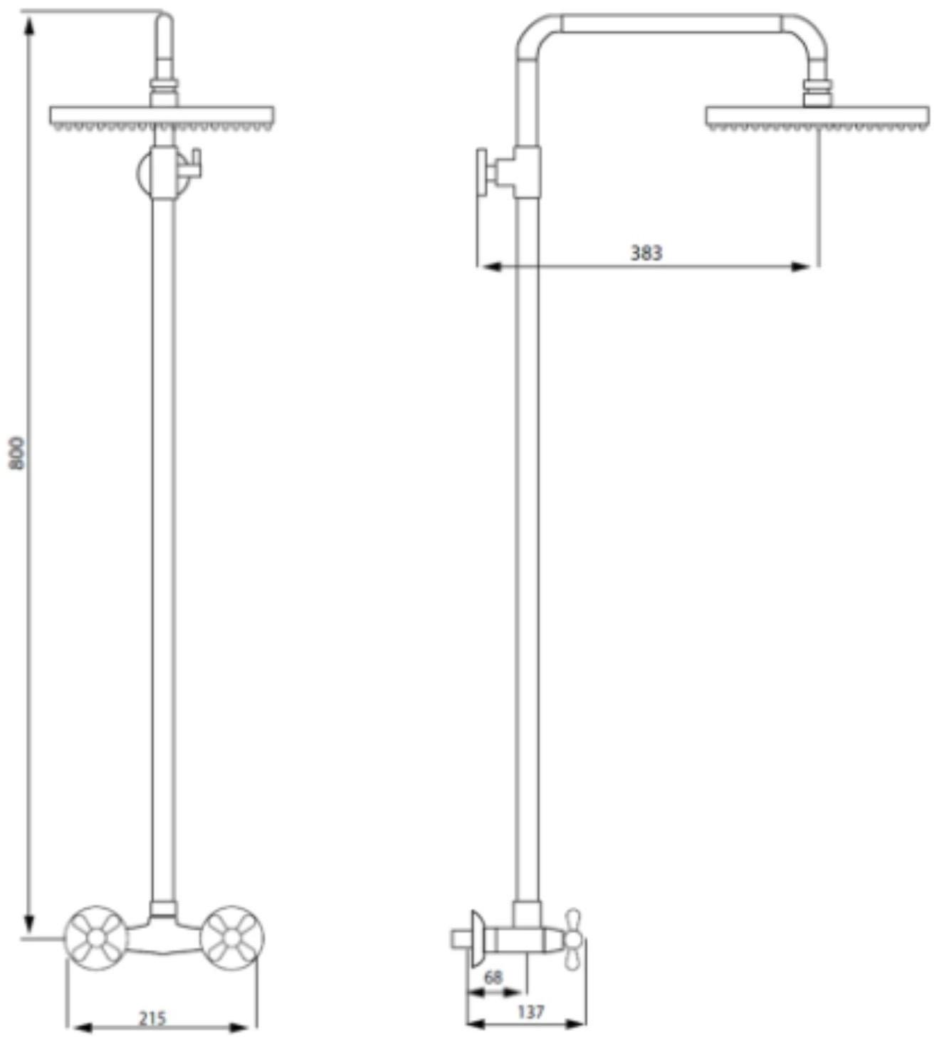 Душевая система Istok life Standard с двуручным смесителем, хром