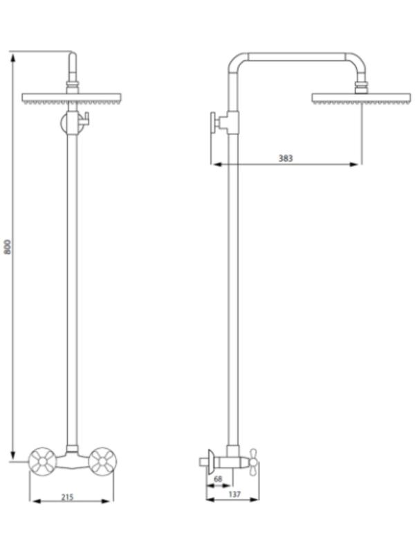 Душевая система Istok life Standard с двуручным смесителем, хром