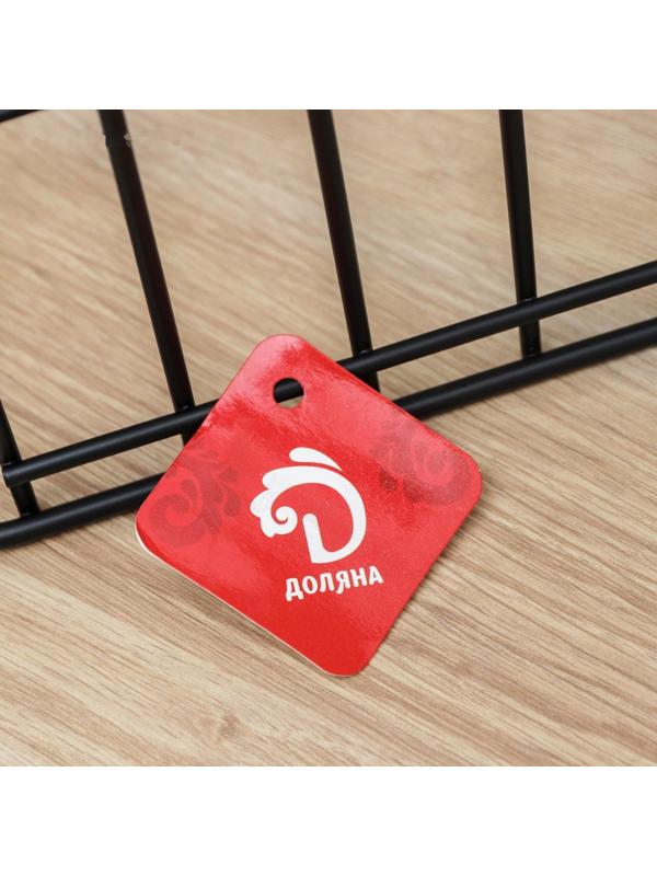 Держатель для кружек подвесной на 10 предметов Доляна, 17,5×16×6,5 см, цвет чёрный