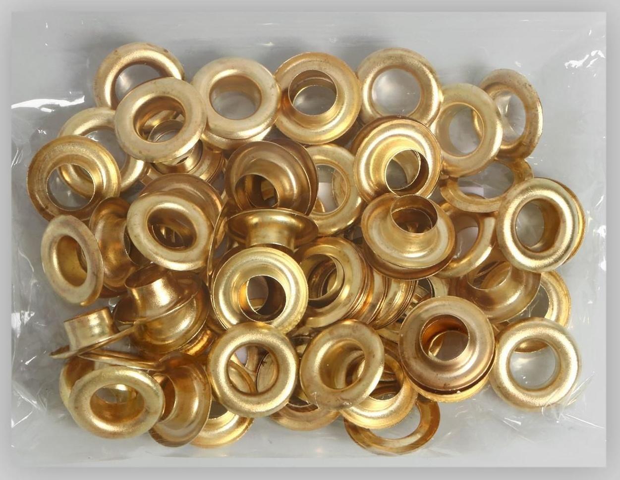 Люверс, d = 8 мм, 50 ± 5 шт, цвет золотой