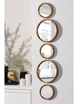 Набор настенных зеркал «Бамбук», d зеркальной поверхности 20,5/13 см, цвет золотистый
