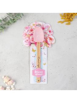 Силиконовая лопатка «Цветочки» на формовой подложке, 18.2 х 33.5 см