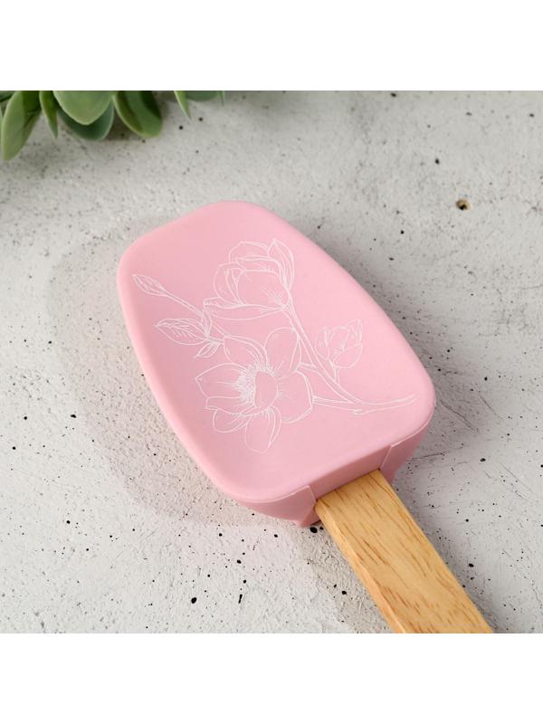 Силиконовая лопатка «Цветочки» на формовой подложке, 18.2 х 33.5 см