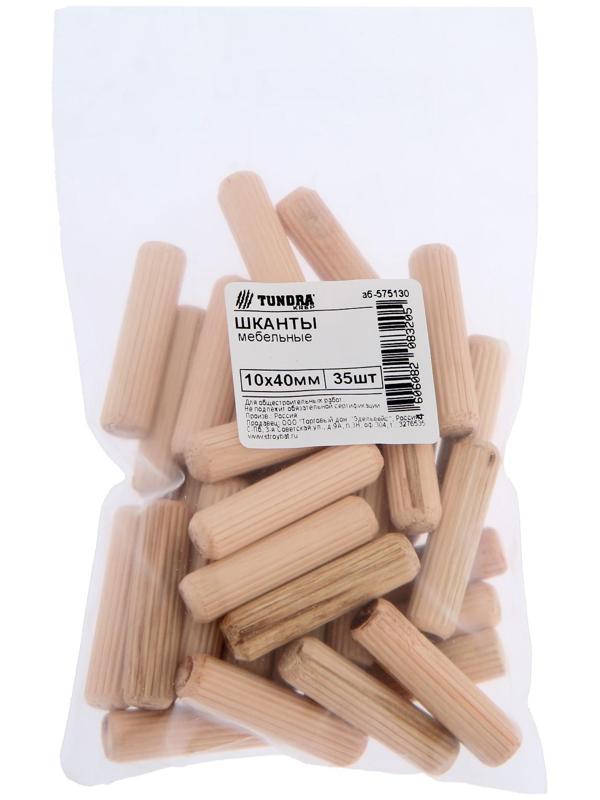 Шкант мебельный ТУНДРА krep 10x40 мм, 35 шт.