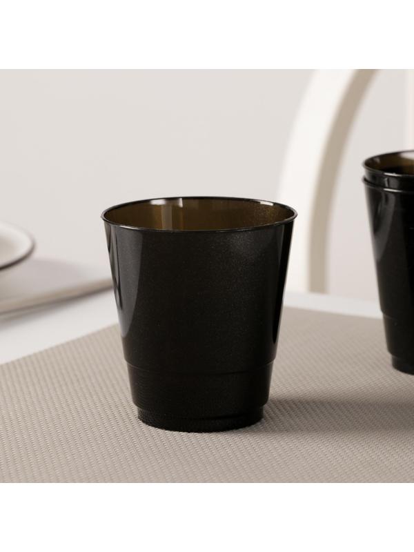 Стакан Доляна «Кристалл», 200 мл, цвет чёрный, флуоресцентный