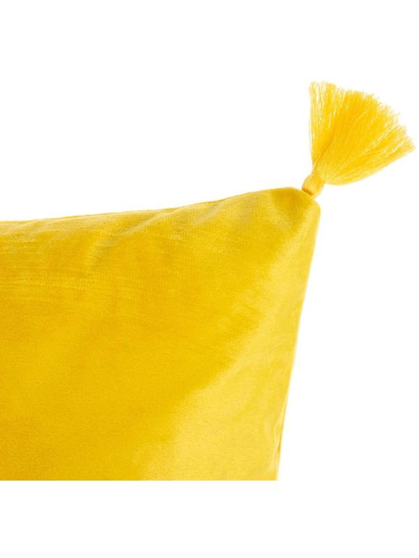 Чехол на подушку с кисточками Этель цвет желтый, 45х45 см, 100% п/э, велюр