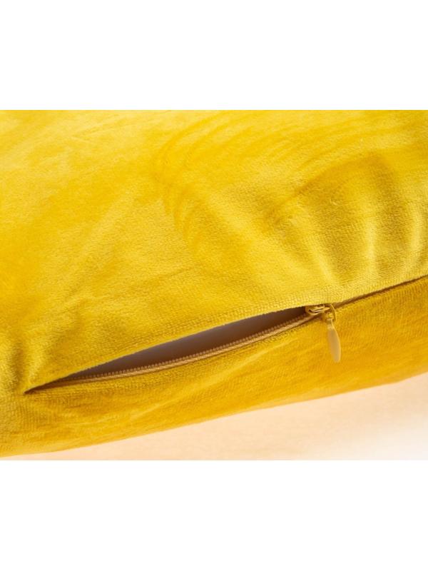 Чехол на подушку с кисточками Этель цвет желтый, 45х45 см, 100% п/э, велюр