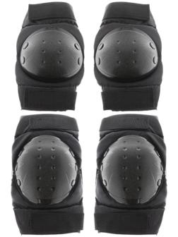 Наколенники и налокотники мотоциклетные, взрослые, цвет черный, пластик, набор 4 шт. NKL 86