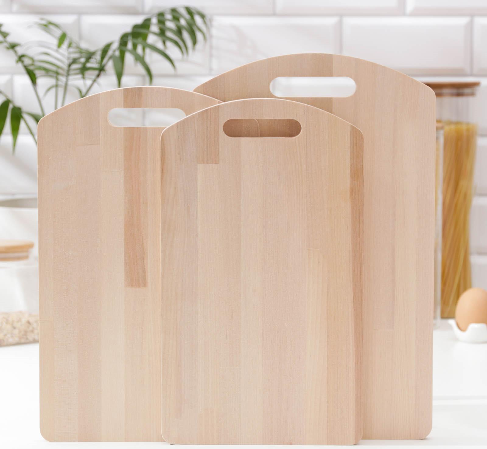 Нaбор досок разделочных на подставке с ручкой Доляна,3 шт (35×22 см; 32×20 см,31×18 см), массив березы